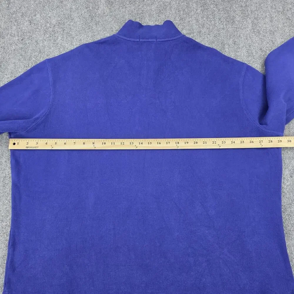 Polo Ralph Lauren Sweater Mens XXL Blue 1/4 Zip Pullover Red Pony Knit Preppy - Picture 5 of 16